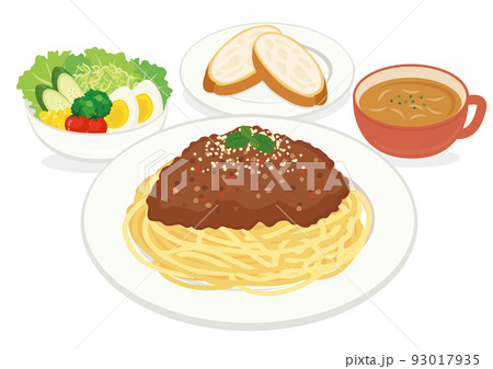 食事_パスタ_ミートソーススパゲティ_セット 食事_パスタ_ミートソーススパゲティ_セット 93017935