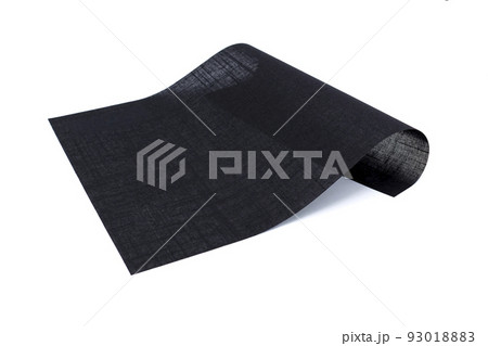 Fabric for roller blinds isolated on white background. Linen material for roller shades. Curtains textile.  Fabric for roller blinds isolated on white background. Linen material for roller shades. Curtains textile.  93018883