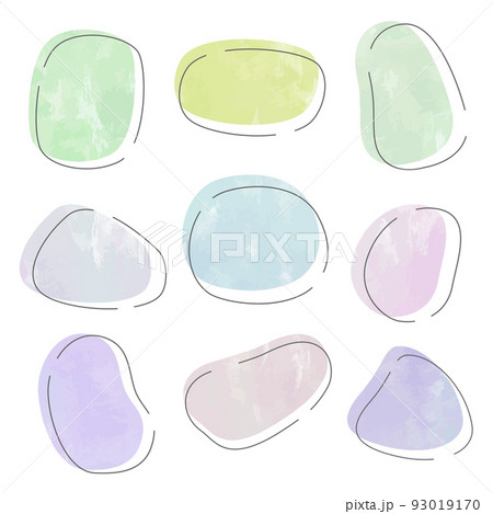 流体シェイプのイラスト素材セット(手描き風ベクター) 流体シェイプのイラスト素材セット(手描き風ベクター) 93019170