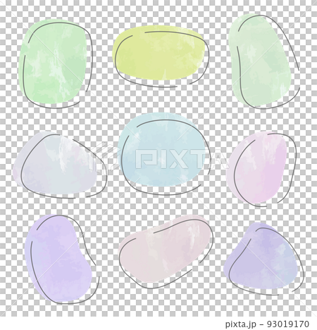 流体シェイプのイラスト素材セット(手描き風ベクター) 流体シェイプのイラスト素材セット(手描き風ベクター) 93019170