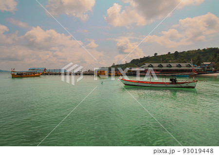 Khmer fishing boat on the coast of Koh Kong Island in Cambodia, a popular summer travel destination 93019448