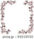 ペン画桜のフレーム素材 93019550
