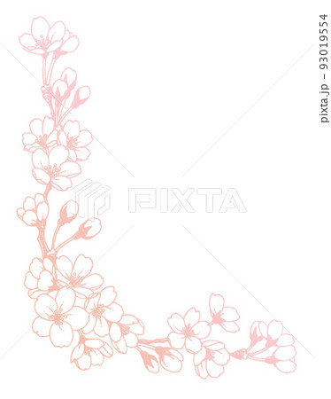 ペン画桜のフレーム素材 93019554