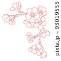 ペン画桜のフレーム素材 93019555