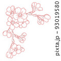 ペン画桜のフレーム素材 93019580