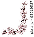 ペン画桜のフレーム素材 93019587