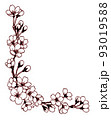 ペン画桜のフレーム素材 93019588