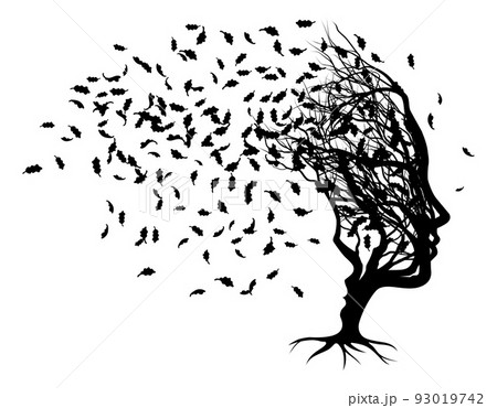 Optical Illusion Mother Woman and Child Tree Faces 93019742