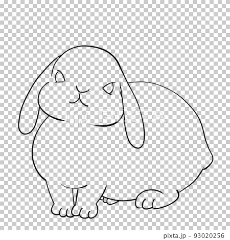 lop eared rabbit clipart outline