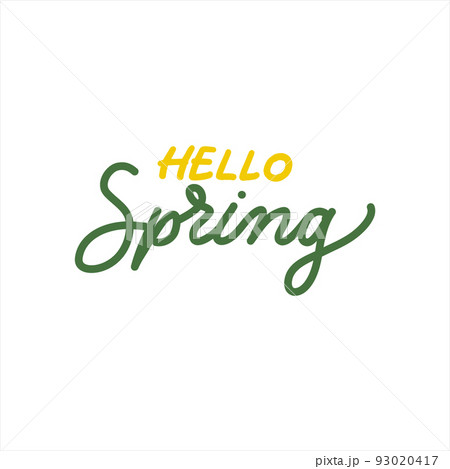 Hello Spring Brush lettering isolated. Handwritten vector Illustration. Modern brush calligraphy. 93020417