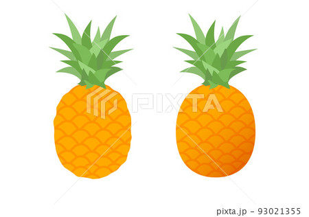 Pineapple fruit vector clipart isolated on white background flat cartoon illustration, ananas cut out clip art set design with green leaf image Pineapple fruit vector clipart isolated on white background flat cartoon illustration, ananas cut out clip art set design with green leaf image 93021355