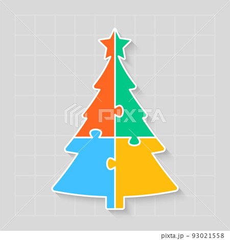 Diagram infographic timeline christmas tree puzzle 93021558