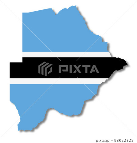 Botswana flag map on white background 3d illustration with clipping path 93022325