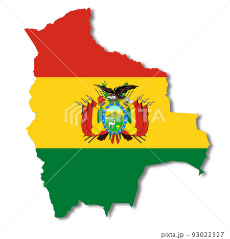 Bolivia flag map on white background 3d illustration with clipping path Bolivia flag map on white background 3d illustration with clipping path 93022327