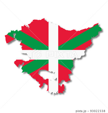 Basque flag map on white background 3d illustration with clipping path Basque flag map on white background 3d illustration with clipping path 93022338
