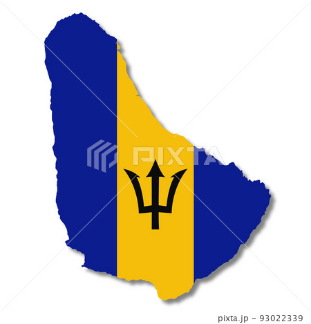 Barbados flag map on white background 3d illustration with clipping path Barbados flag map on white background 3d illustration with clipping path 93022339