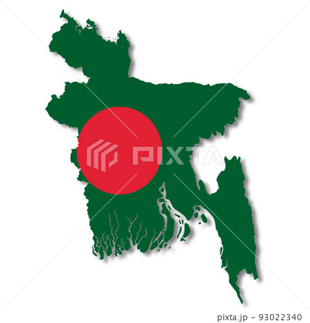 Bangladesh flag map on white background 3d illustration with clipping path Bangladesh flag map on white background 3d illustration with clipping path 93022340