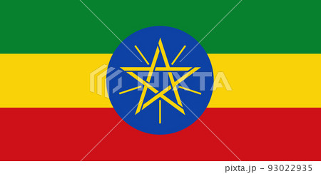Ethiopia flag background illustration green yellow red blue disc gold pentagram 93022935