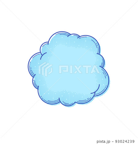 Text box template in comic style. Empty halftone text bubble. Pop art cloud for banner. Comic box balloon. Message or speech bubble. Vector 93024239