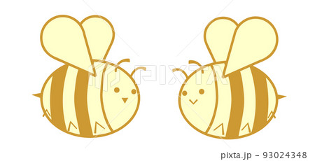 かわいい二匹のミツバチ かわいい二匹のミツバチ 93024348