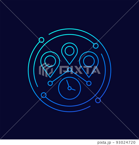 travel time icon, line art travel time icon, line art 93024720