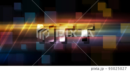 Colorful glowing non fungible token NFT hi-tech background 93025027