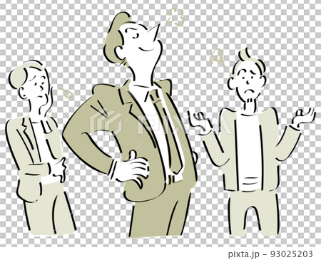 A businessman who has trouble dealing with a one-man temperament male colleague 93025203