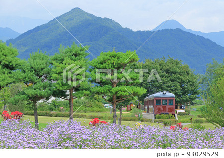 古い電車のある安曇野ちひろ公園 古い電車のある安曇野ちひろ公園 93029529