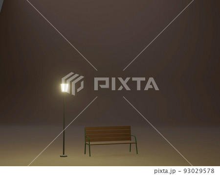 電灯　ベンチ　3D	 93029578