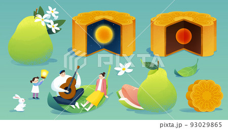 Mid autumn festival elements set Mid autumn festival elements set 93029865