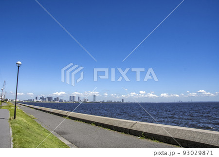 習志野：茜浜緑地から見た幕張新都心ビル群遠景 93029871