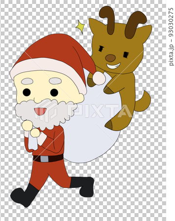 santa claus with reindeer santa claus with reindeer 93030275