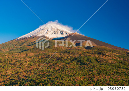 (静岡県)水ヶ塚公園から、紅葉・雪化粧した富士山 夜明け (静岡県)水ヶ塚公園から、紅葉・雪化粧した富士山 夜明け 93030782