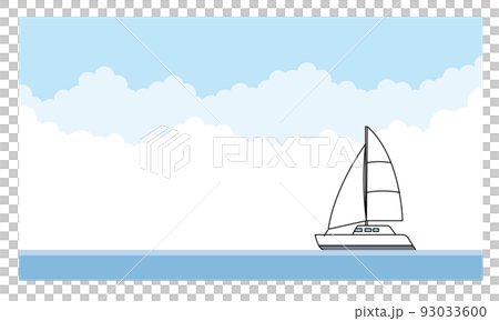 海和遊艇的插圖素材。 93033600