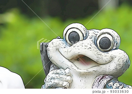 パステル調　”公園のカエル”　イラストイメージ 93033630