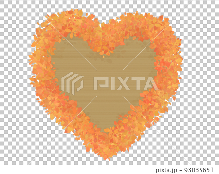 Orange heart-shaped wreath frame - Stock Illustration [93035651] - PIXTA