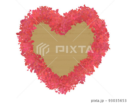 Red heart-shaped wreath frame - Stock Illustration [93035653] - PIXTA