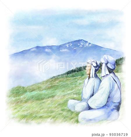 月山修行者と鳥海山 93036719