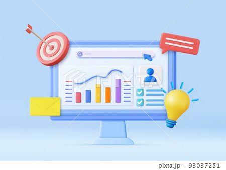 3d Financial report chart, 93037251