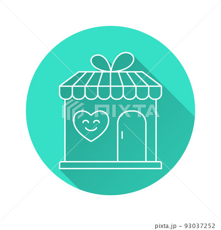 Souvenir shop icon with long shadow for graphic and web design. Souvenir shop icon with long shadow for graphic and web design. 93037252