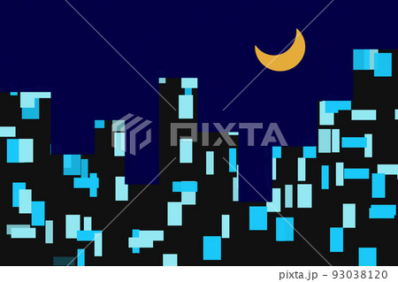 ビルの明かり　抽象画 93038120