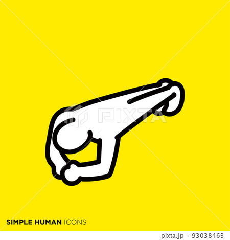 シンプルな人間のアイコンシリーズ　「プランクする人」 93038463