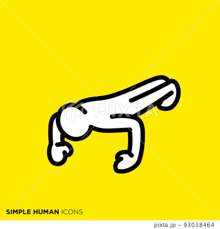 シンプルな人間のアイコンシリーズ　「腕立て伏せをする人」 93038464