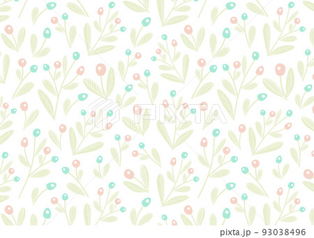 Seamless pattern with wildflowers pastel background 93038496