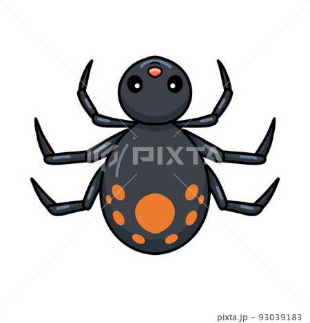 Cute little black spider cartoon Cute little black spider cartoon 93039183