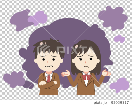 一個擔心、擔心和困惑的學生的插圖 一個擔心、擔心和困惑的學生的插圖 93039517