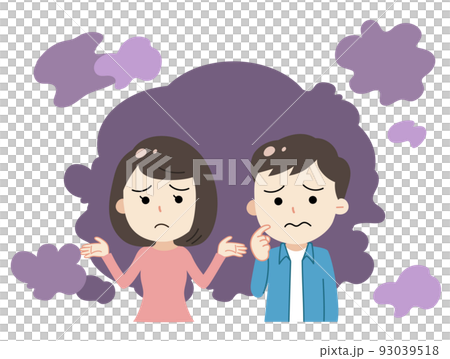 擔心，擔心和......的男人和女人的插圖 93039518