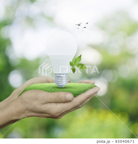 Green ecology and saving energy concept Green ecology and saving energy concept 93040671