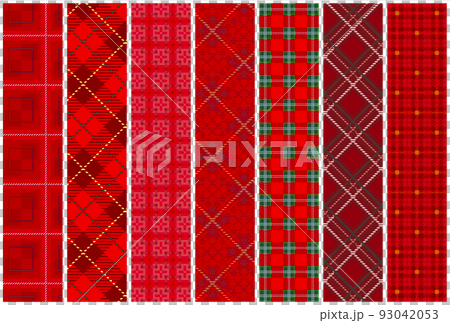 Plaid pattern red / red variation illustration 93042053