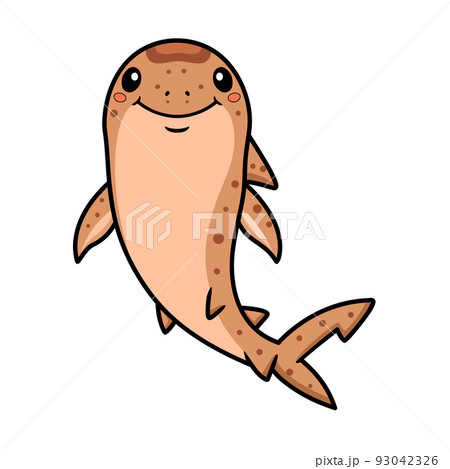 Cute tiger shark cartoon posing	 93042326